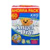 Pañales Angel Dry tamaño XXG 60 pzas