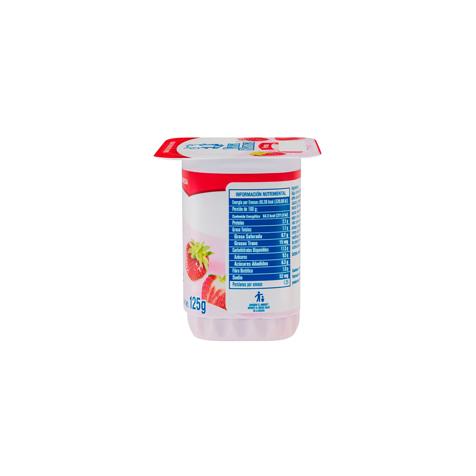 Yogurt con fruta de fresa (125g) Vaca Blanca - Image 3