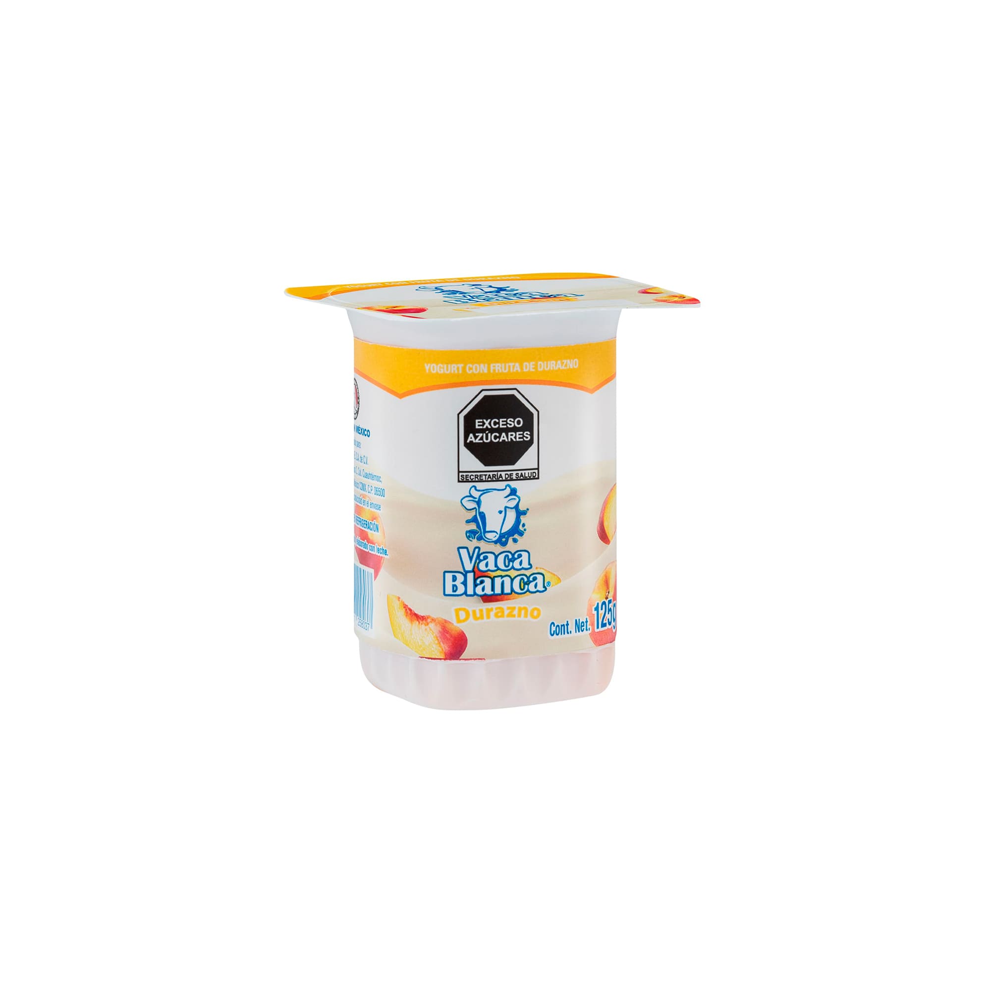 Yogurt con fruta de durazno (125g) Vaca Blanca - Image 2