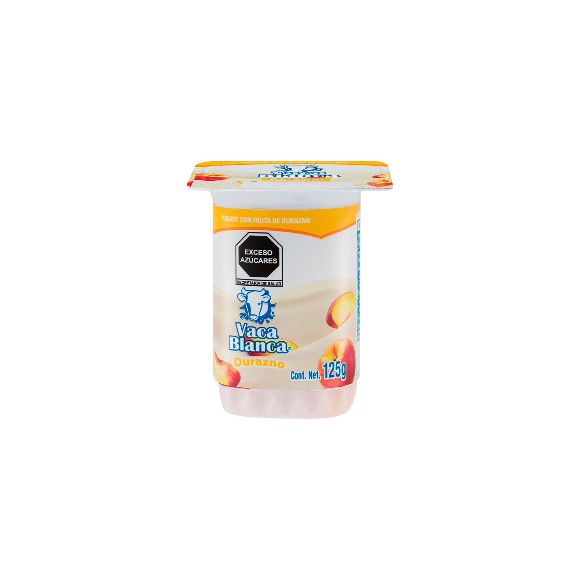 Yogurt con fruta de durazno (125g) Vaca Blanca