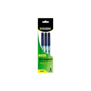 Bolígrafo Mediano Azul 3 pzas Dixon